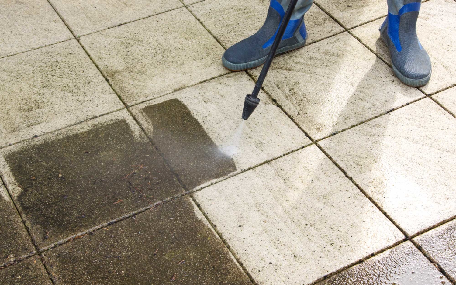 Concrete power washed cleaning services
